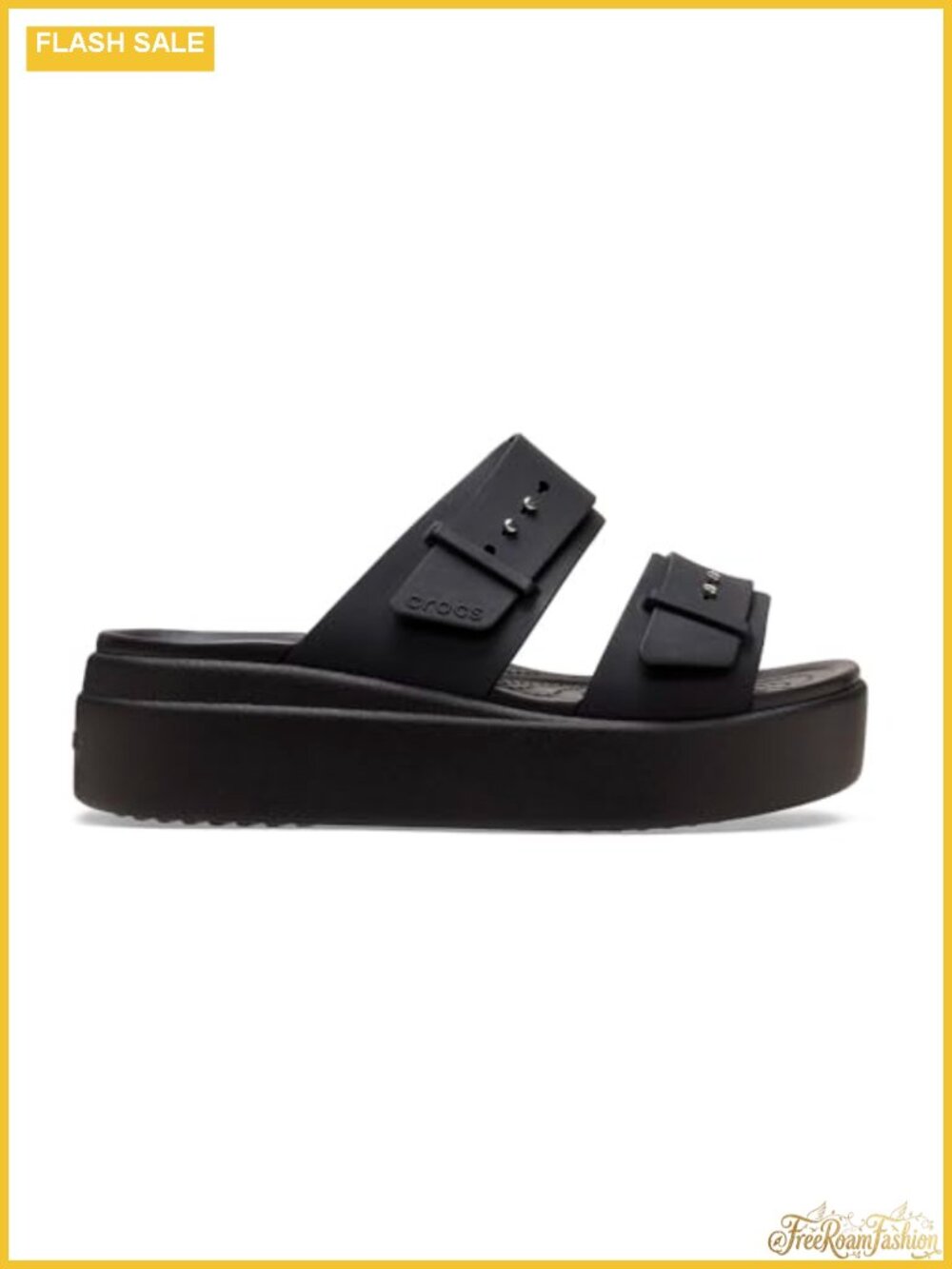 Crocs Brooklyn Buckle Low Wedge Sandals Lightweight Comfort